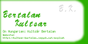 bertalan kultsar business card